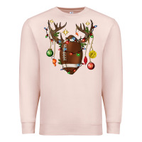 Pale Pink American Football Horn Christmas Premium Sweatshirt - BundleAndBundleShop