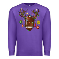 Purple American Football Horn Christmas Premium Sweatshirt - BundleAndBundleShop