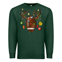 Sports Green American Football Horn Christmas Premium Sweatshirt - BundleAndBundleShop