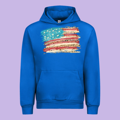 American Flag With Leopard Urban Hoodie Designed By Howdyjamesfarm