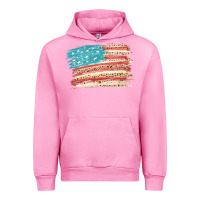 Fuchsia Pink American flag with leopard Urban Hoodie - HowdyJamesFarm