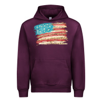 Mauve Wine American flag with leopard Urban Hoodie - HowdyJamesFarm