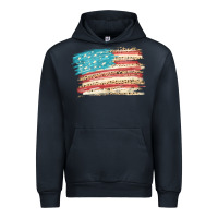 Navy American flag with leopard Urban Hoodie - HowdyJamesFarm