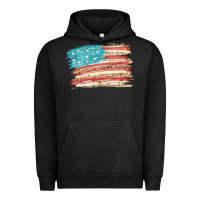 Pigment Black American flag with leopard Urban Hoodie - HowdyJamesFarm