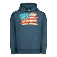 Pigment Midnight Navy American flag with leopard Urban Hoodie - HowdyJamesFarm
