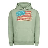 Pigment Oil Green American flag with leopard Urban Hoodie - HowdyJamesFarm