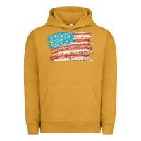 Pigment Peanut Butter American flag with leopard Urban Hoodie - HowdyJamesFarm