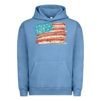 Pigment Pebble Blue American flag with leopard Urban Hoodie - HowdyJamesFarm