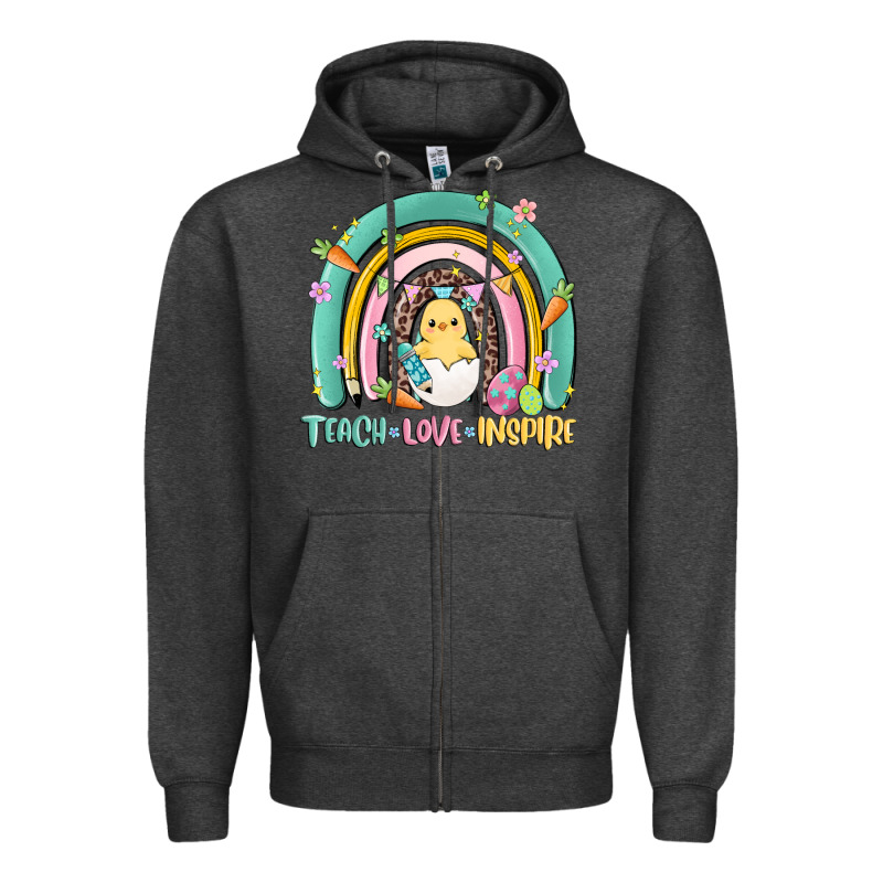 Teach Love Inspire Rainbow Zipper Hoodie by MaliasSmallBusiness | Teevron