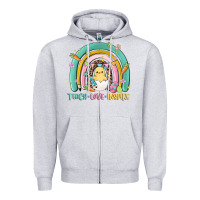 Heather Grey teach love inspire rainbow Zipper Hoodie - MaliasSmallBusiness