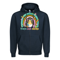 Navy teach love inspire rainbow Zipper Hoodie - MaliasSmallBusiness
