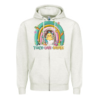 Oatmeal Heather teach love inspire rainbow Zipper Hoodie - MaliasSmallBusiness