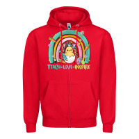 Red teach love inspire rainbow Zipper Hoodie - MaliasSmallBusiness