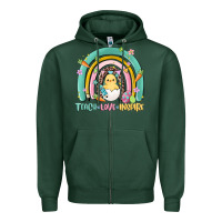 Sports Green teach love inspire rainbow Zipper Hoodie - MaliasSmallBusiness