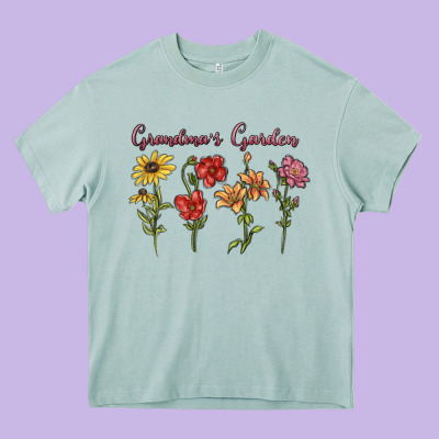 Grandma's Garden Heavy Core Tee Designed By Maliassmallbusiness