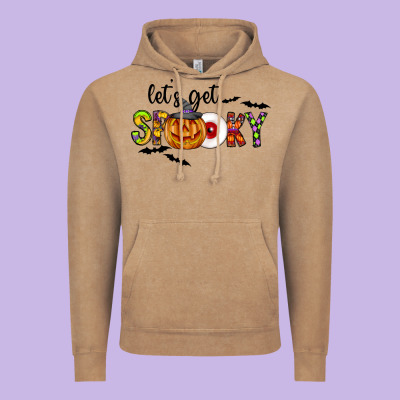 Let's Get Spooky Vintage Hoodie Designed By Cowhidedigitalart
