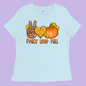 Peace Love Fall Ladies Tee Designed By Adodesignshop
