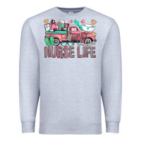 Heather Grey Nurse Life Truck Premium Sweatshirt - BundleAndBundleShop