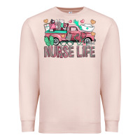 Pale Pink Nurse Life Truck Premium Sweatshirt - BundleAndBundleShop