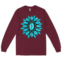 Burgundy turqoise gemstone Long Sleeve Tee - AdoDesignShop