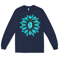 Navy turqoise gemstone Long Sleeve Tee - AdoDesignShop