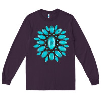 Plum turqoise gemstone Long Sleeve Tee - AdoDesignShop
