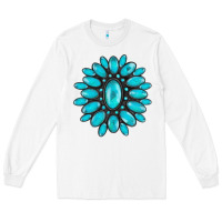 White turqoise gemstone Long Sleeve Tee - AdoDesignShop