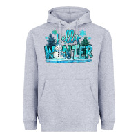 Heather Grey hello winter snowman Heavyweight Hoodie - MaliasSmallBusiness