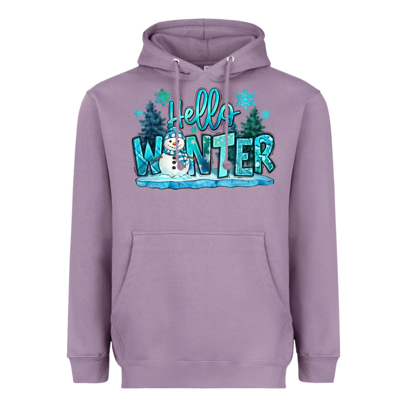 Hello Winter Snowman Heavyweight Hoodie by MaliasSmallBusiness | Teevron