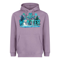 Lavender hello winter snowman Heavyweight Hoodie - MaliasSmallBusiness