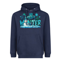 Navy hello winter snowman Heavyweight Hoodie - MaliasSmallBusiness