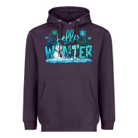 Plum hello winter snowman Heavyweight Hoodie - MaliasSmallBusiness