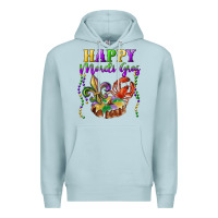 Blue Mist happy mardi gras fleur de lis king cake crawfish Premium Hoodie - RanaPortraitStore