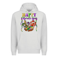 Dove Grey happy mardi gras fleur de lis king cake crawfish Premium Hoodie - RanaPortraitStore