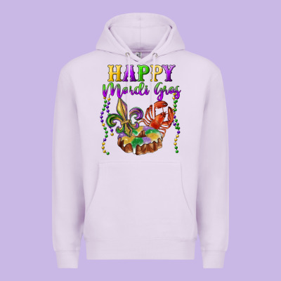 Happy Mardi Gras Fleur De Lis King Cake Crawfish Premium Hoodie Designed By Ranaportraitstore