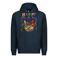 Navy happy mardi gras fleur de lis king cake crawfish Premium Hoodie - RanaPortraitStore