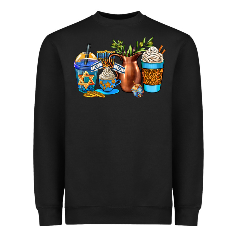 Hannukah Coffee Cups Heavyweight Sweatshirt by AdoDesignShop | Teevron