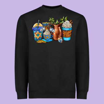 Hannukah Coffee Cups Heavyweight Sweatshirt Designed By Adodesignshop