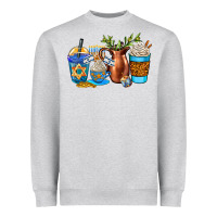 Heather Grey hannukah coffee cups Heavyweight Sweatshirt - AdoDesignShop