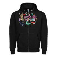 Black rocking the phlebotomist life Zipper Hoodie - MaliasSmallBusiness
