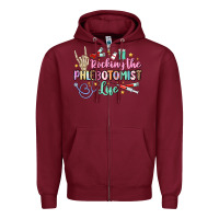 Burgundy rocking the phlebotomist life Zipper Hoodie - MaliasSmallBusiness