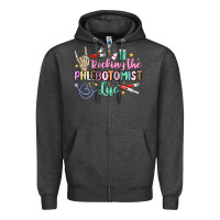 Charcoal Heather rocking the phlebotomist life Zipper Hoodie - MaliasSmallBusiness