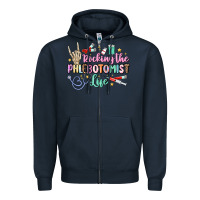 Navy rocking the phlebotomist life Zipper Hoodie - MaliasSmallBusiness