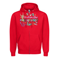 Red rocking the phlebotomist life Zipper Hoodie - MaliasSmallBusiness