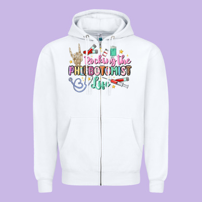 Rocking The Phlebotomist Life Zipper Hoodie Designed By Maliassmallbusiness