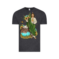 Vintage Black san judas coffee cup sunflower Vintage Tee - JahusDesignShop