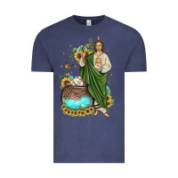 Vintage Denim san judas coffee cup sunflower Vintage Tee - JahusDesignShop