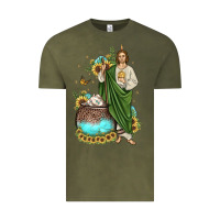Vintage Olive san judas coffee cup sunflower Vintage Tee - JahusDesignShop