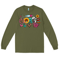 Army Green western nurse life Long Sleeve Tee - Artiststas