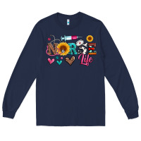 Navy western nurse life Long Sleeve Tee - Artiststas